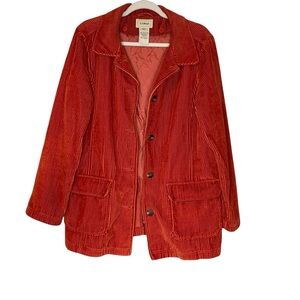 L.L. Bean Red Corduroy Utility Jacket